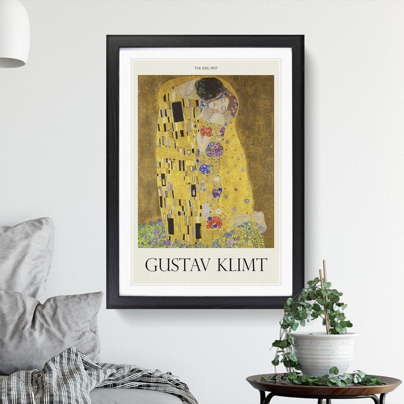 The Kiss Vol.2 by Gustav Klimt - Framed Print, Black Framed, 65cm H x 48cm W x 2cm D