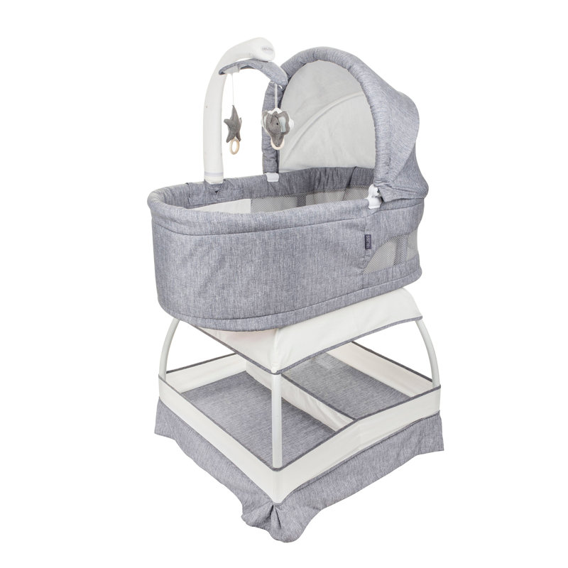 Sweetli Nurture Bassinet - Denim Melange, Gray/White