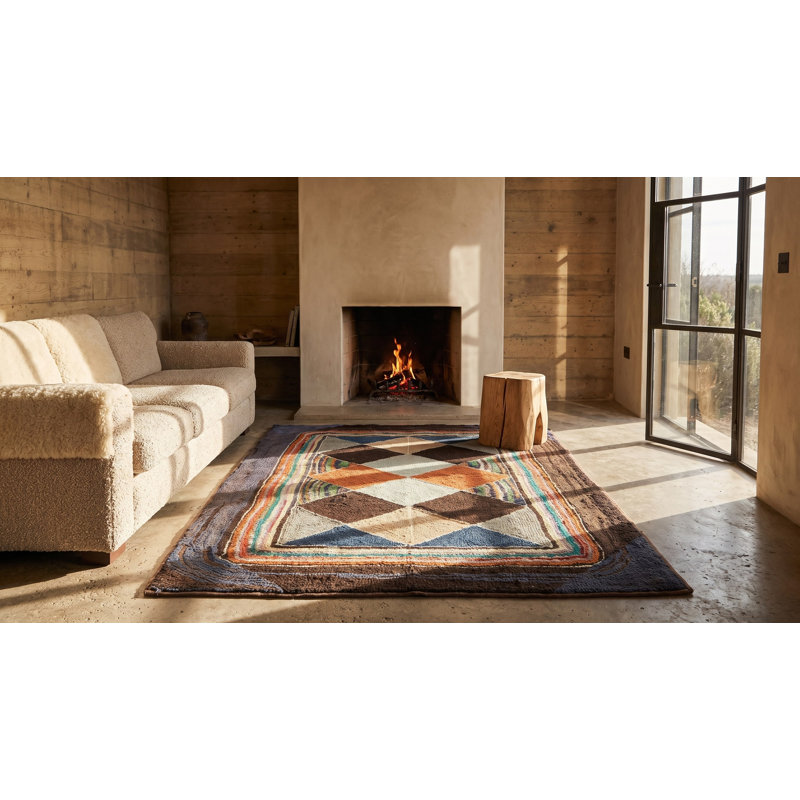 Tapis antique en laine American Hooked