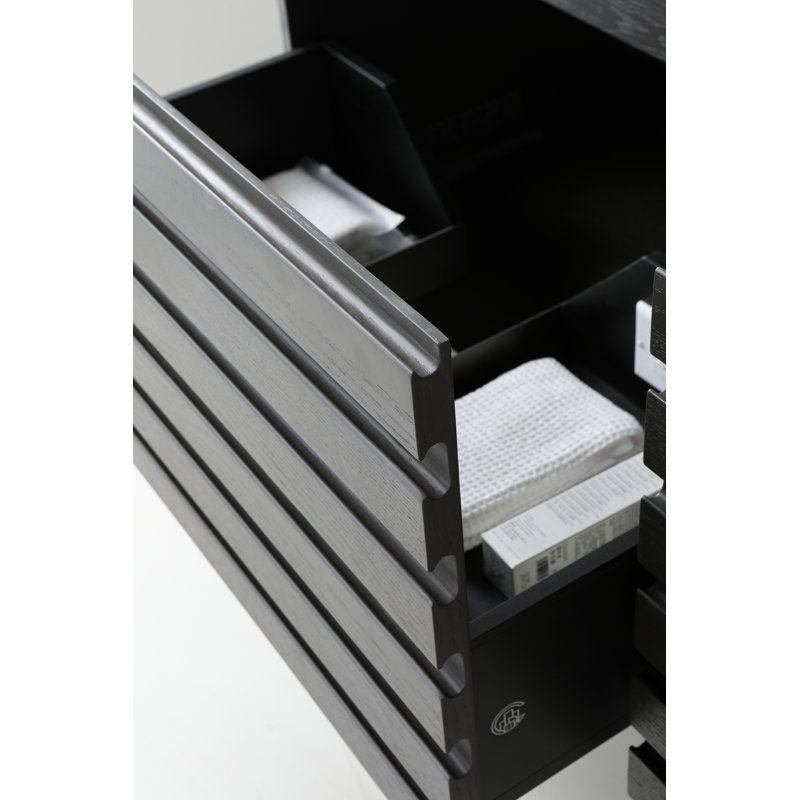 Matera 72" W Double Vanity, White, Charcoal