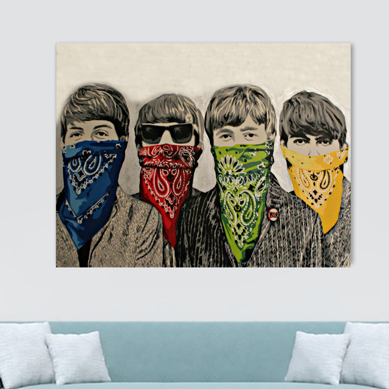 Banksy Beatles Bandanas by Banksy - Wrapped Canvas Print, 20.5cm H x 30.5cm W x 3.8cm D