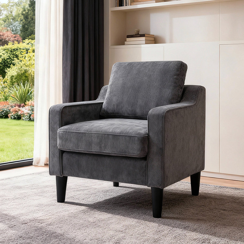 Fauteuil rembourré en chenille de l 28,5 po, Gris