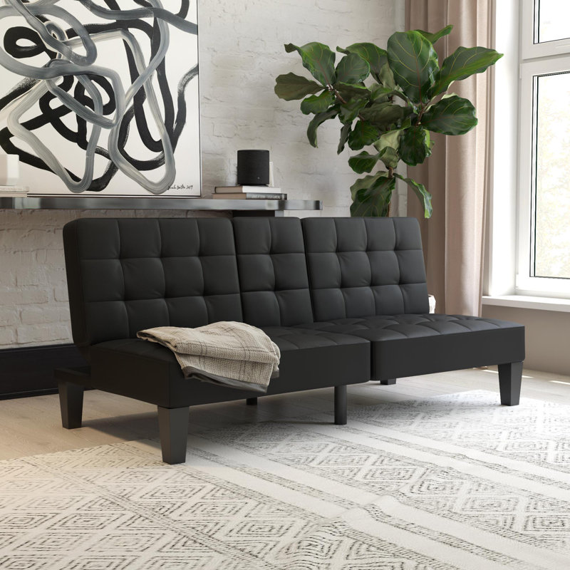 Alaira Full / Double 181.6cm Faux Leather Convertible Sofa