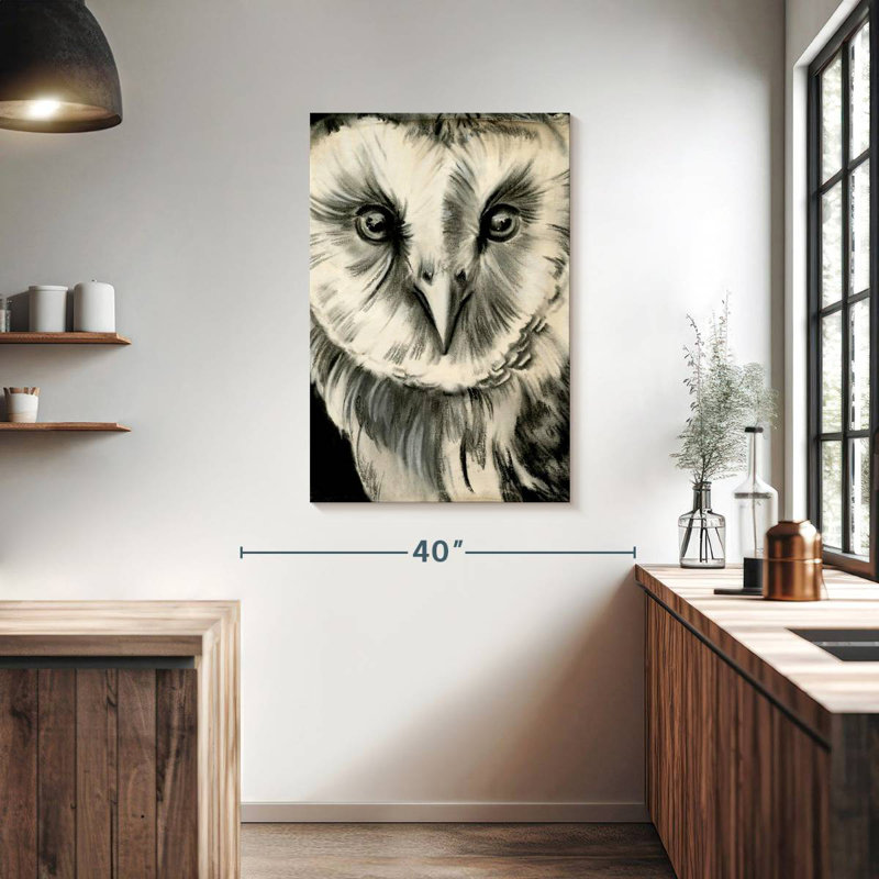 Brampt Charcoal Owl II, 39" H x 26" W