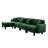 Boucle Fabric Convertible L-Shape Sectional Sofa With Shell-Shaped Armrests And Removable Ottoman, Cylindrical Legs-847287597