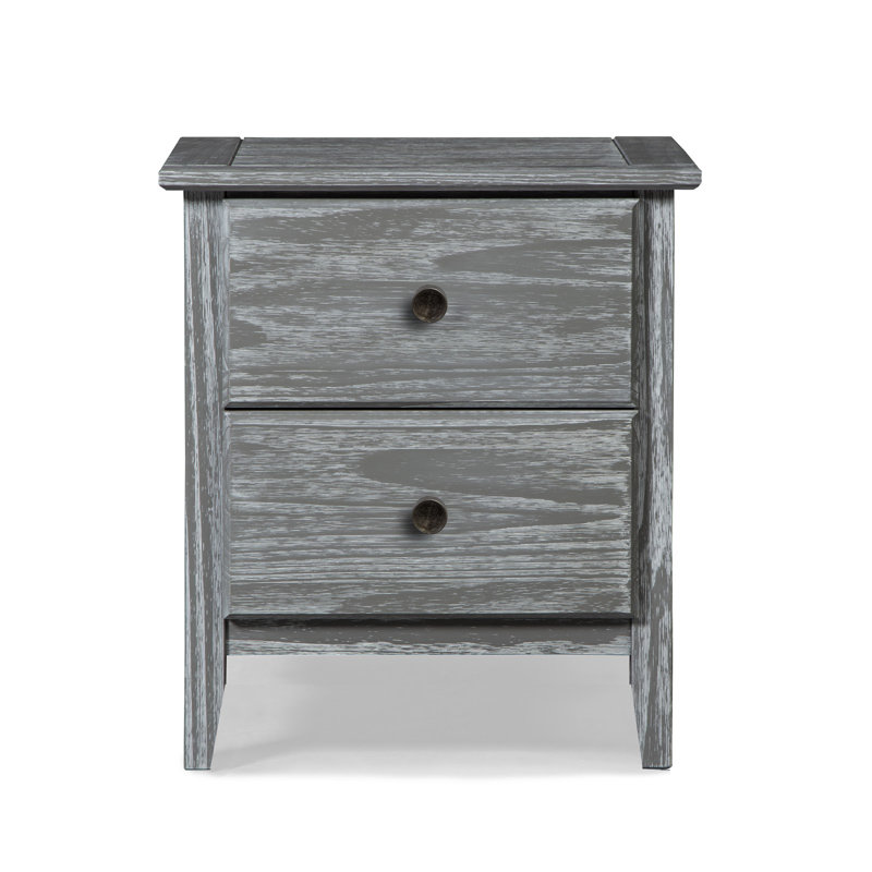 Greenport 20'' W Solid Wood Nightstand, Brushed Gray