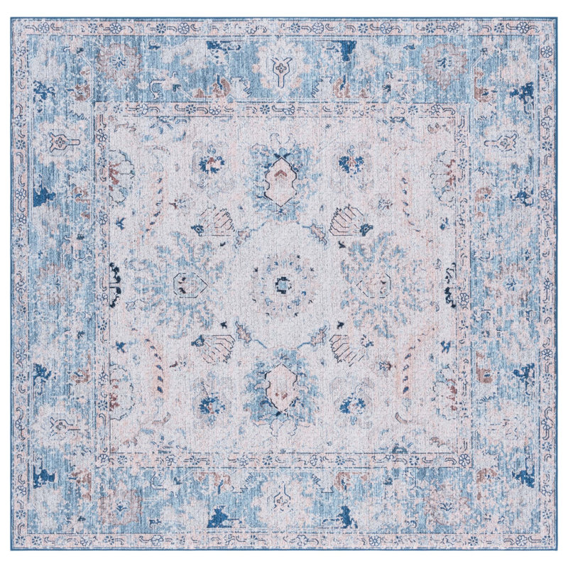Kerge Tucson Performance Machine Washable Southwestern Rug, Square 6'