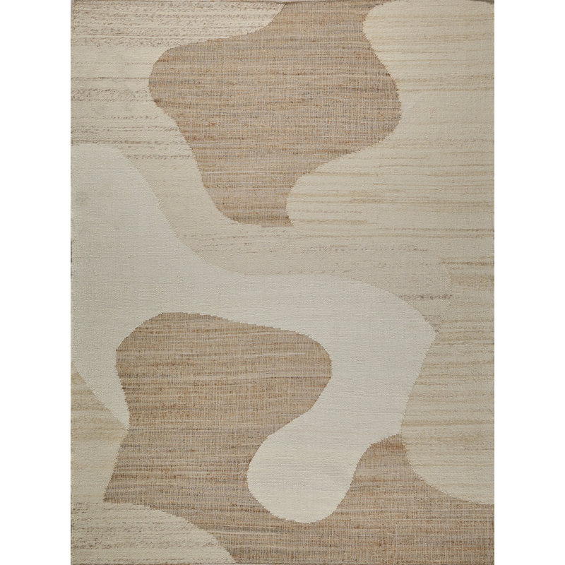Pompano flatweave Wool/Jute Ivory/Beige Area Rug, 10'X14'