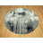 8'x8' Ebony Black Abstract Design Wool and Silk Hand Knotted Round Rug
