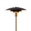 Lampe sur pied Rancho Mirage - noir mat et abat-jour doré, laiton vieilli, base en marbre noir, gradateur