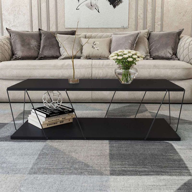 Table basse Decarlo, Anthracite / noir