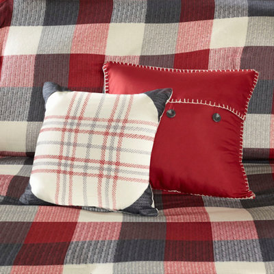 6 Piece Embroidered Herringbone Duvet Cover Set King/Cal King
