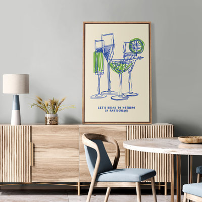 Let's Drink Liquor Poster Art Kitchen Wall Decor Bar Cart Art Prints Wine and Cheese Art