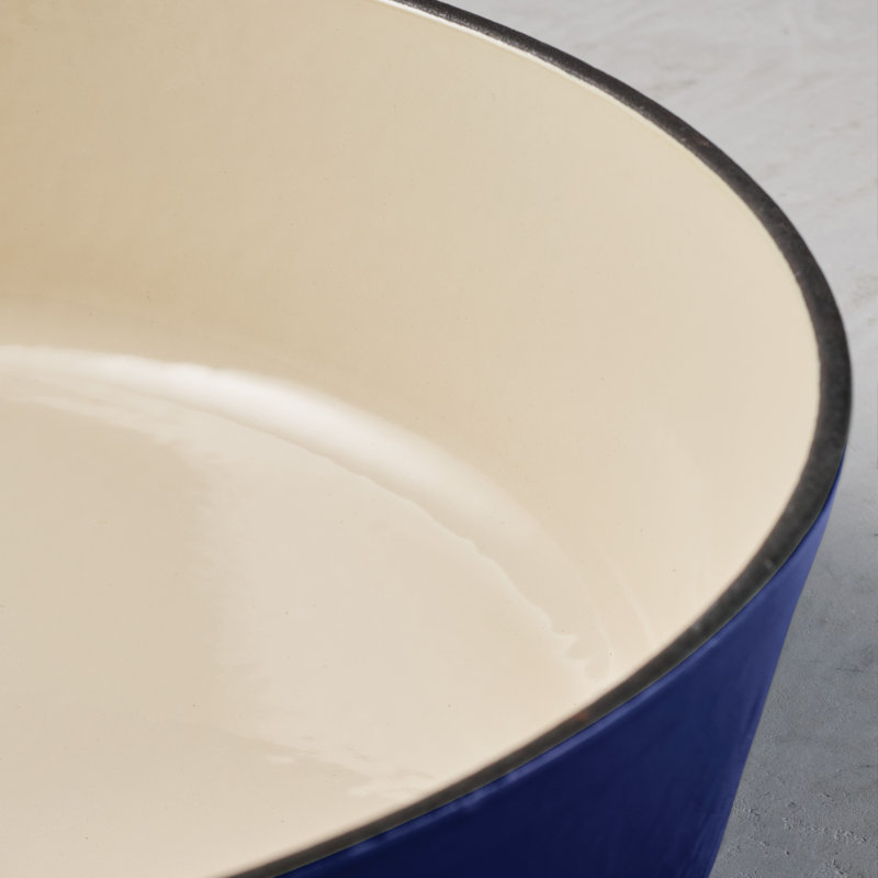 Soucoupe couverte en fonte émaillée, Cobalt dégradé, 3 pintes