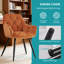 Tufted Velvet Upholstered Dining Chairs with Arms with Black Metal Legs, Modern Accent Chairs for Home-1698903663