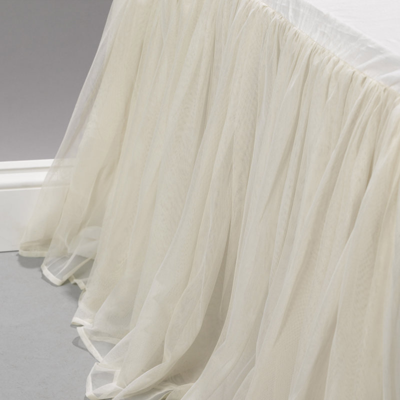 Ivory Twin Cotton Polyester Pleated Bed Skirt