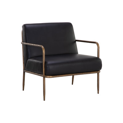 LATHAN LOUNGE CHAIR - CHARCOAL BLACK LEATHER