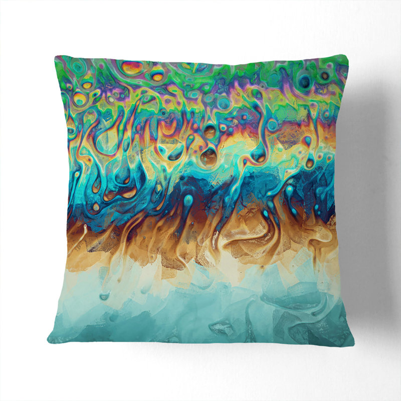 Abstract Square Cushion, 40cm H x 40cm W x 15cm D, White