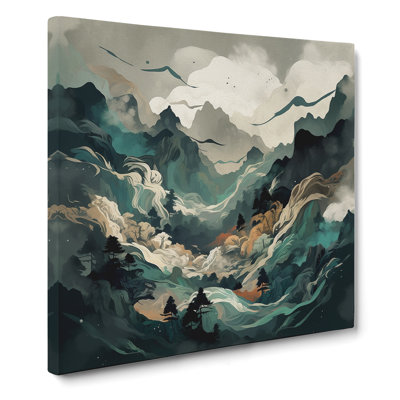 Japanese Mountains Abstract Art No.1 - No Frame Print