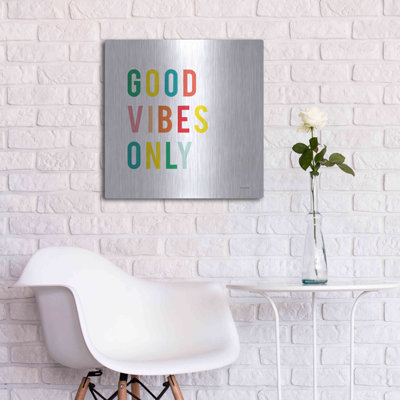 Art mural en métal Latitude Run® «Good Vibes Only» par Ann Kelle Designs