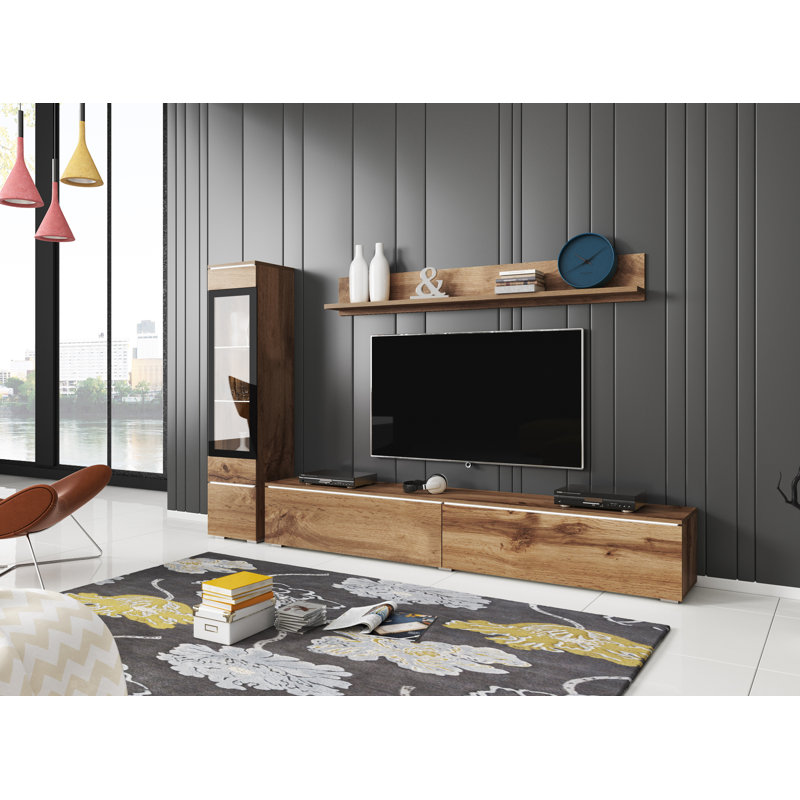 Dorfman Entertainment Centre for TVs up to 75", Oak, 180 cm