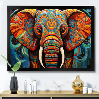 Éléphant Tribal Majesty - Éléphant, art mural