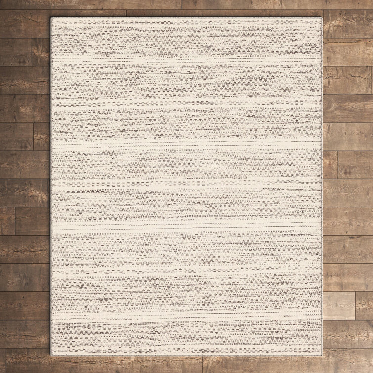 Chevron Flatweave Wool Cream/Black Area Rug