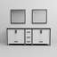 Meuble-lavabo double blanc 84 po X P 22 po , Comptoir en quartz blanc et Miroirs-118001872