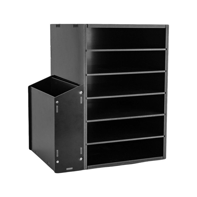 Classeur empilable en bois manufacturé Jazziah, Noir