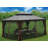 Alexander Dark Brown Double Roof Hardtop Gazebo with Curtain and Mosquito Netting-98229952