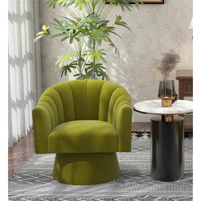 Fauteuil demi-tonneau pivotant de 25,2 po Iryanna