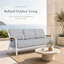 Canapé de patio en aluminium thermolaqué de 81,9 po avec coussins Sunbrella® de qualité commerciale Santorini