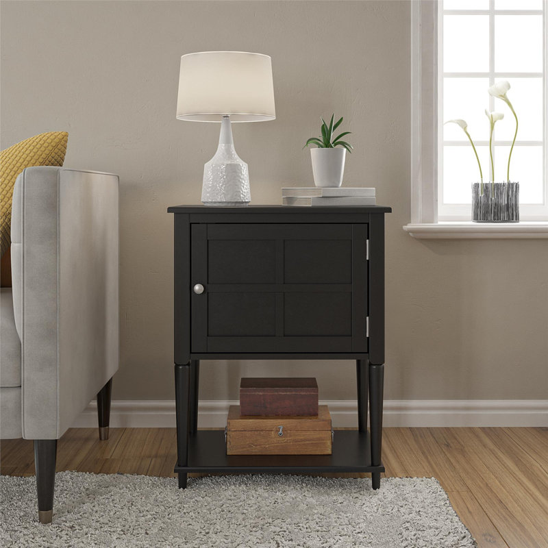 Alferetta 55.9cm Solid Wood Sideboard, Black
