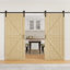 Porte de grange coulissante moderne de 84 po de hauteur | Surface apprêtable à peindre | Porte de garde-robe / garde-manger avec quincaillerie de porte de grange-122425528-59378300-117256344