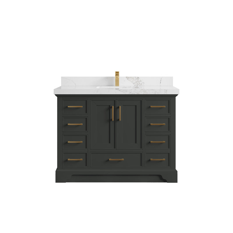 Charlotte 48'' Single Bathroom Vanity with Top, Calacatta Nuvo