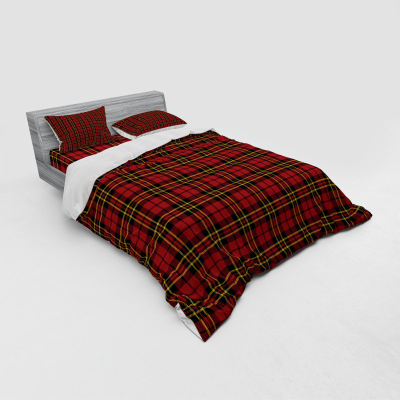 Modern & Contemporary Plaid Duvet Cover, Queen Duvet Cover + 3 Additional Pieces