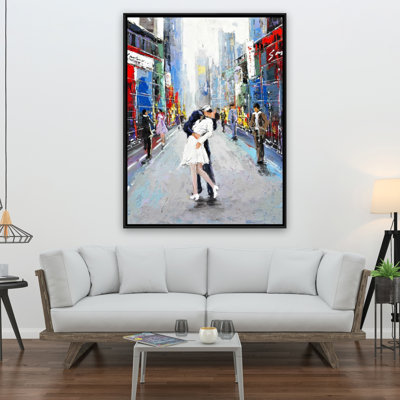 Kiss Of Times Square Print On Canvas