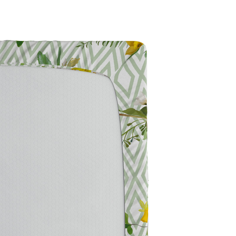 Microfiber Floral Fitted Sheet, Twin XL Fitted Sheet