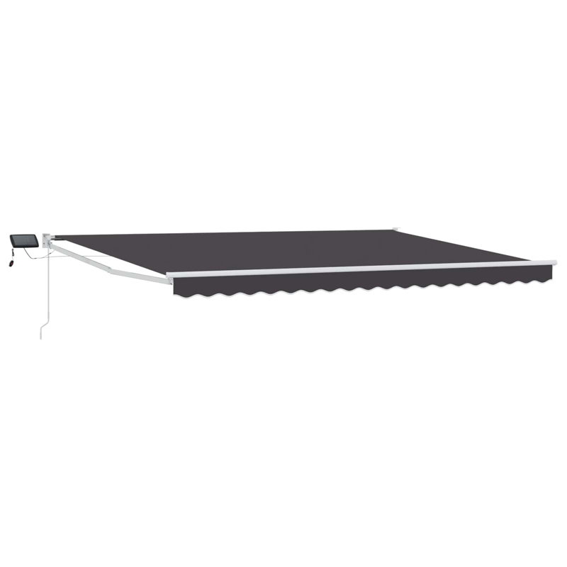 VidaXL Polyester Cover Retractable Patio Awning, Anthracite/White, 165cm H x 500cm W x 300cm D