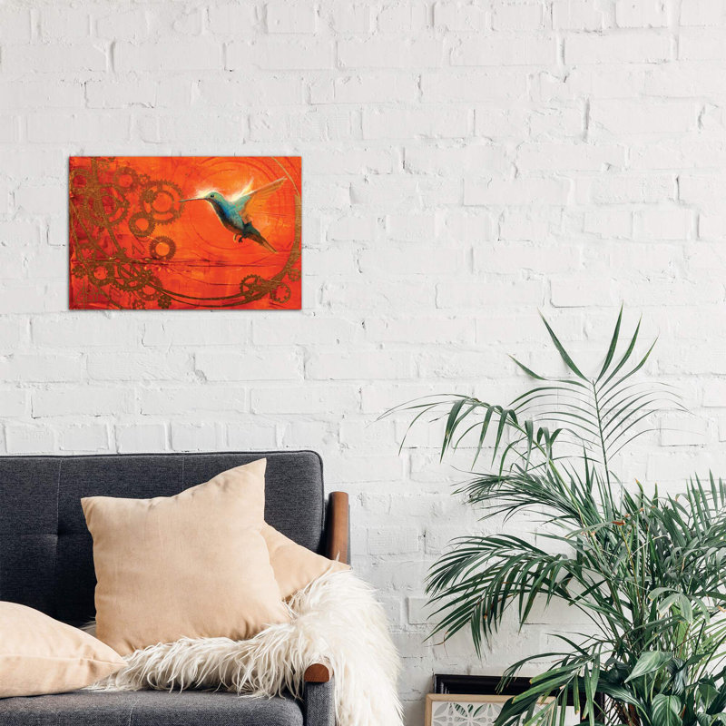 Hummingbird's Journey - Wrapped Canvas Painting, 66.04 cm H x 45.72 cm W x 3.175 cm D