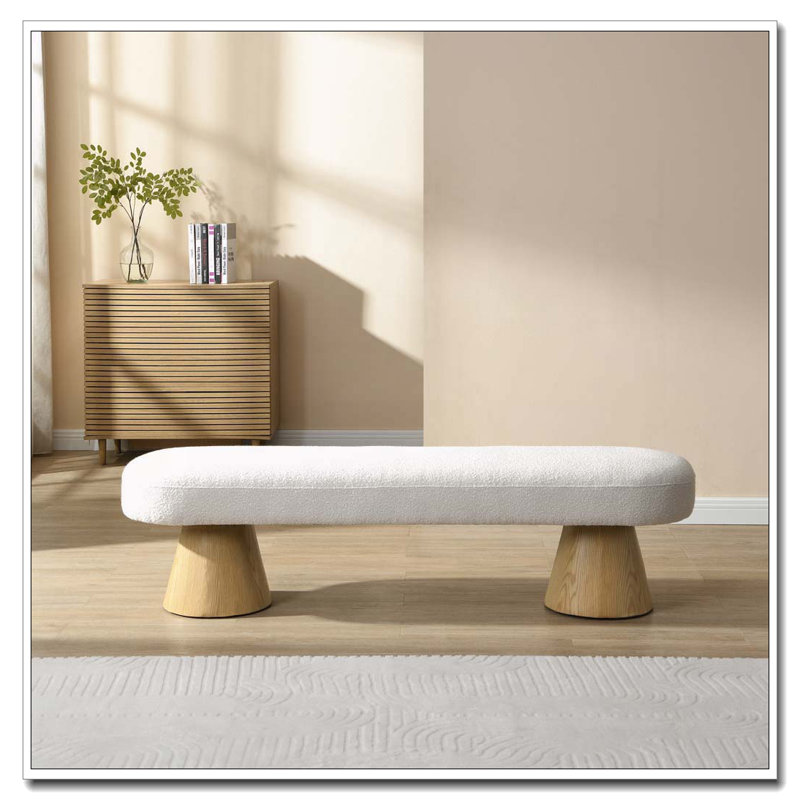 64"L Dining Bench, Beige