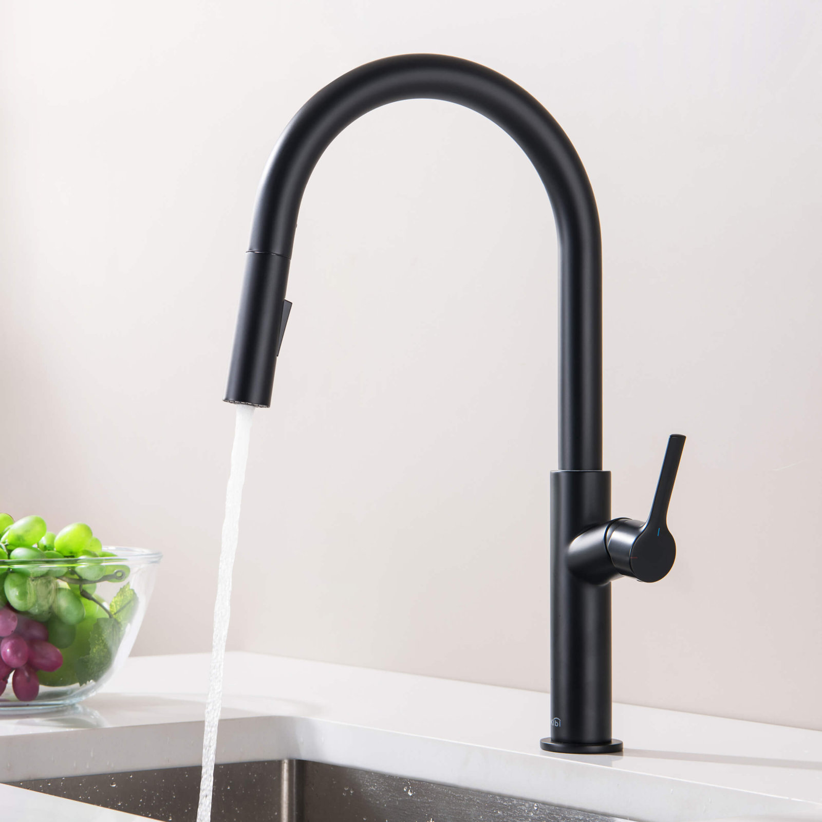 KIBI Fusion Faucet with Soap Dispenser, Matte Black