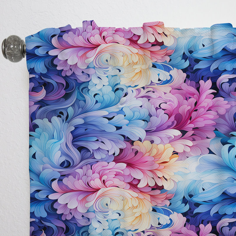 Motif cachemire aquarelle à motif cachemire III - Rideau floral - Rideau floral obscurcissant - 1 panneau, L 52 po x L 63 po