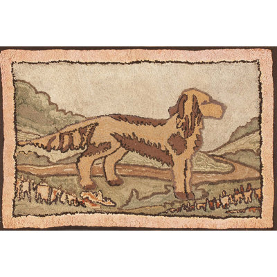 Hand Knotted Wool Animal Print Area Rug in Multicolored