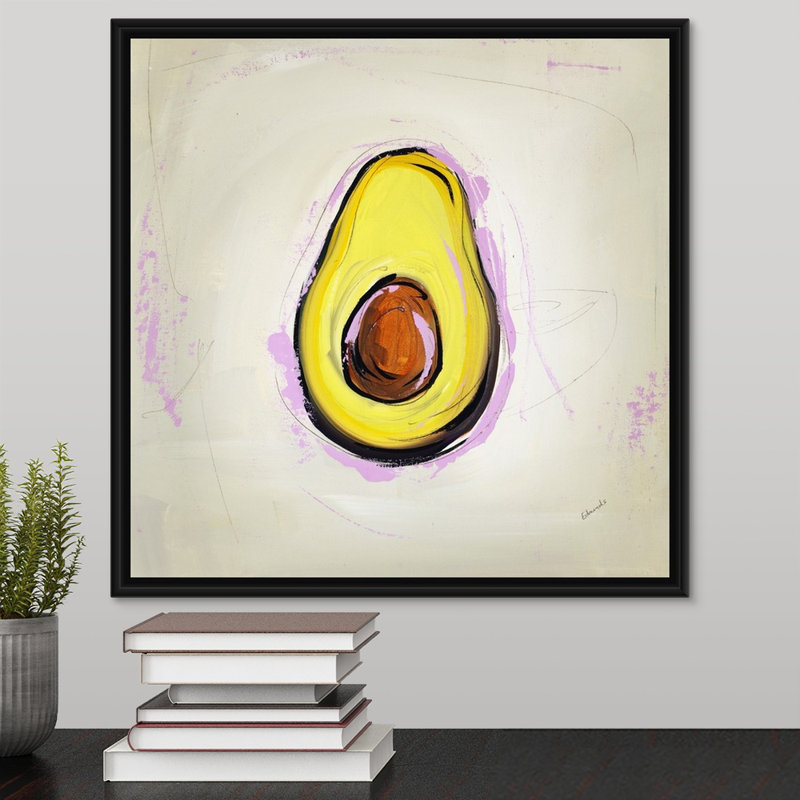 « picnic party iv », peinture sur toile, Cadre flottant noir, H 17,7 po x l 17,7 po x p 1,75 po