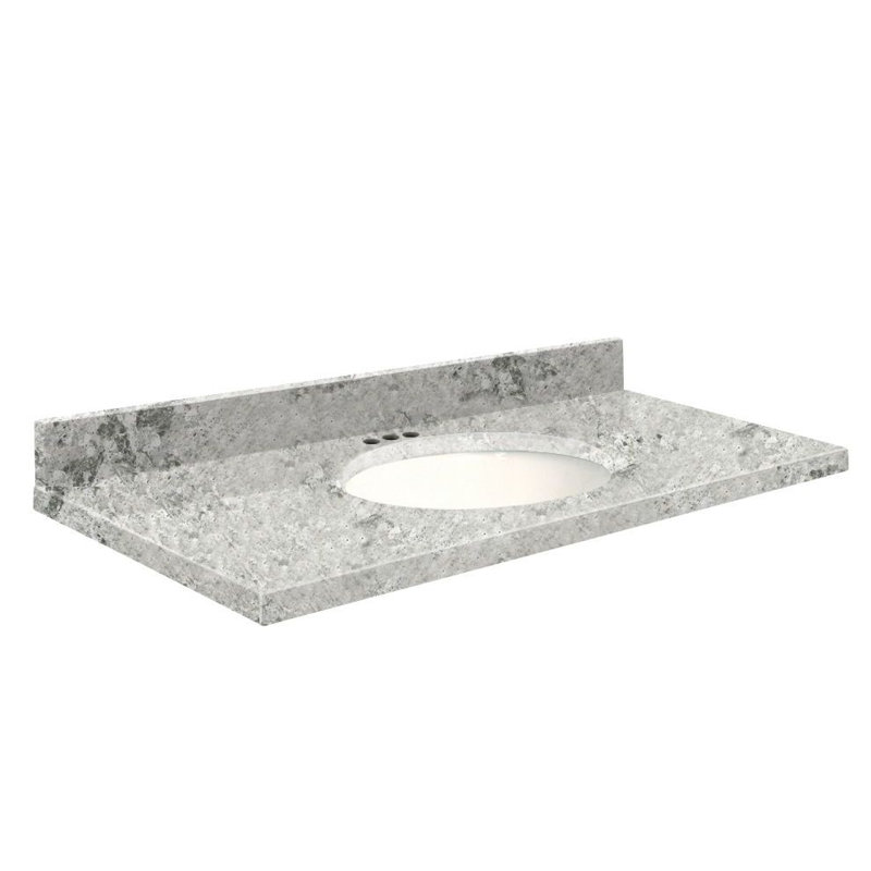 Dessus de salle de bain simple 37 po meuble-lavabo, Simple, Blanc, Chemin de la nature