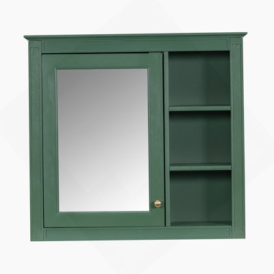 30X28inch Medicine Cabinet Bathroom Storage Cabinet With Mirror And 3 Open Shelves