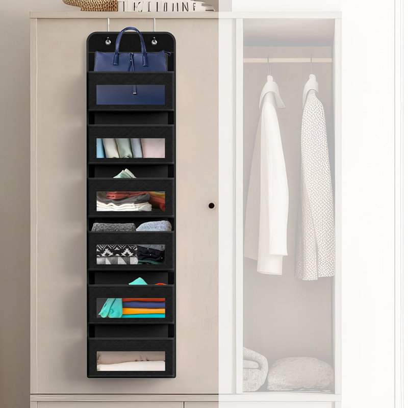 Rangement suspendu pour porte de placard, Noir