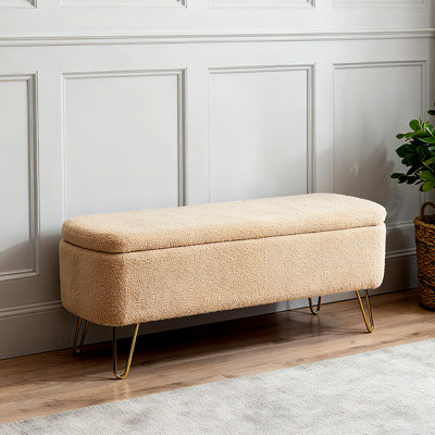 Banc de rangement avec repose-pieds Peardon, banc d'entrée avec rangement pour chambre à coucher Peardon