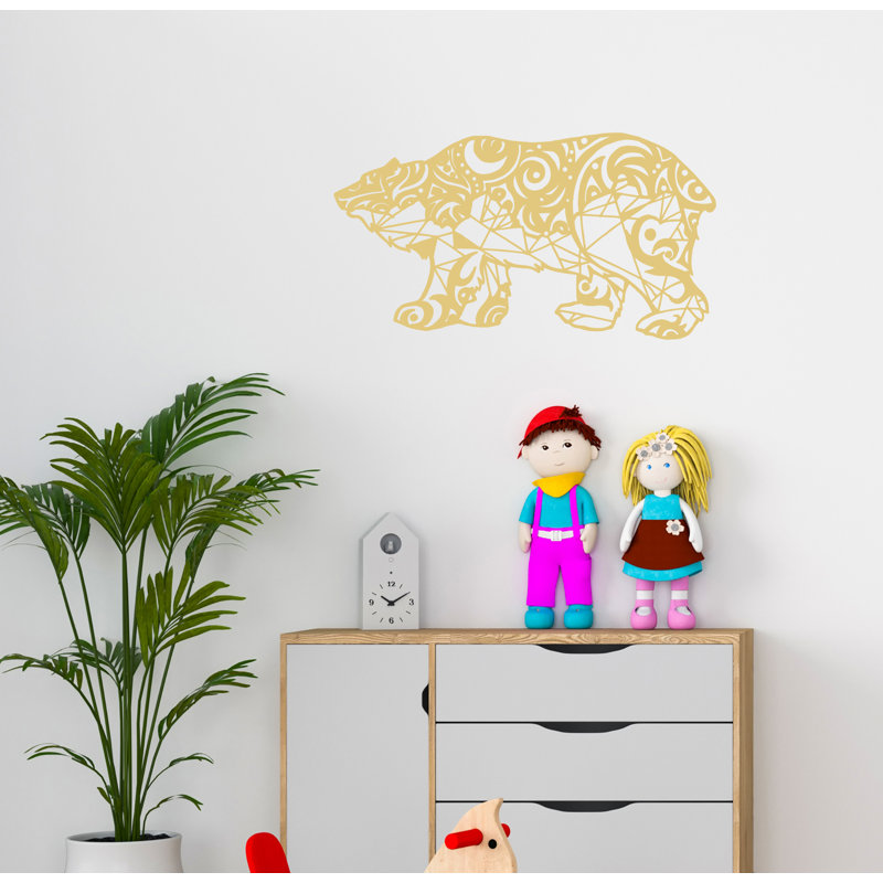 Adhésif décoratif ours polaire, H 15 po x l 28 po, Beige